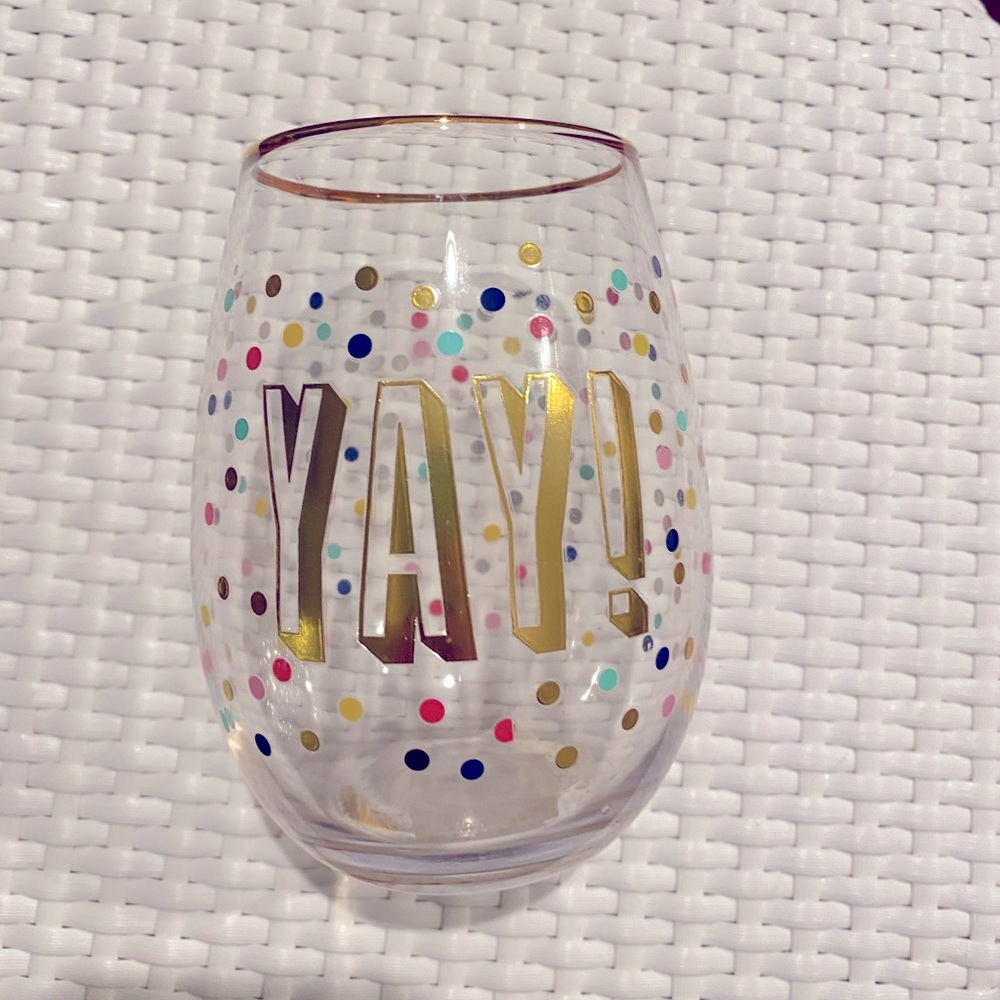 Set of 2 YAY! Wine glasses